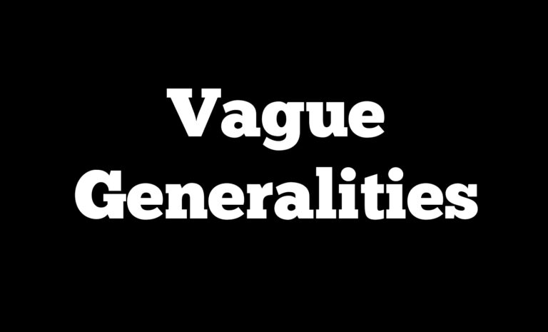 Vague Generalities